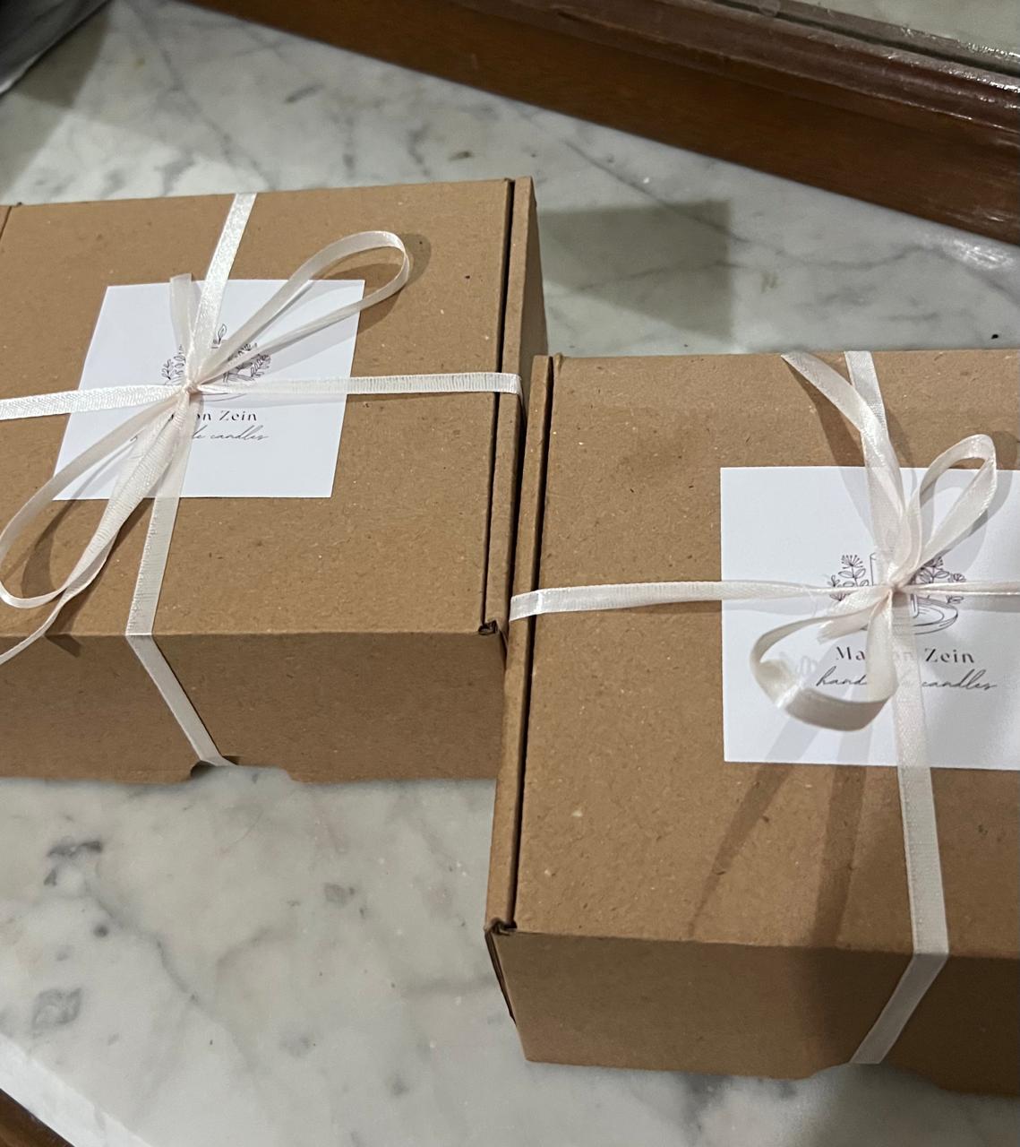 Maison Zein candle packaging, ready to gift